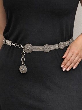 Vintage All Metal Concho Boho Belt